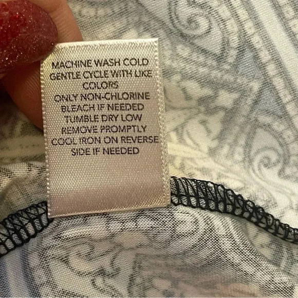 Christopher & Banks Boho Blue White Pleated Sleeveless Shift Midi Dress Medium - Picture 7 of 9